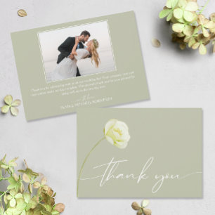Tarjeta De Agradecimiento Moda acuarela Boda de flor foto