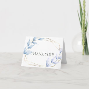Tarjeta De Agradecimiento Moda acuarela Dusty Blue y Pale Lilac