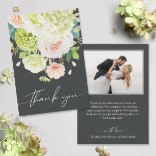 Tarjeta De Agradecimiento Moda acuarela Florals Boda Foto