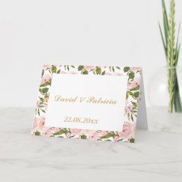 Tarjeta De Agradecimiento Moda acuarela Rústico Boda floral rosa