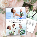Tarjeta De Agradecimiento Moda Amor y Gracias Boda de Collage de fotos Scrip<br><div class="desc">Elegante y moderno Amor y Gracias Script 3 Boda de Collage de fotos Tarjeta de agradecimiento. Elegante plantilla de tarjeta de agradecimiento boda con tres (3) fotos en la parte delantera y una (1) foto en la parte posterior. Con el texto "Amor y Gracias" en una caligrafía con letras cursivas...</div>