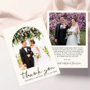 Tarjeta De Agradecimiento Moda Arch Foto Cream Boda