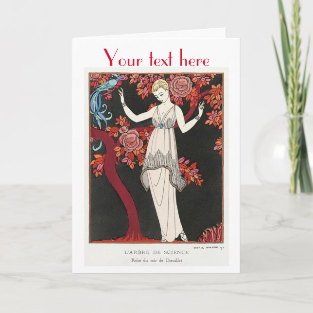 Tarjeta De Agradecimiento Moda Art Decó de George Barbier (Anverso)