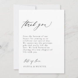 Tarjeta De Agradecimiento Moda Boda blanco y negro moderno