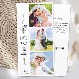 Tarjeta De Agradecimiento Moda Boda moderna Monograma personalizado 3 Foto