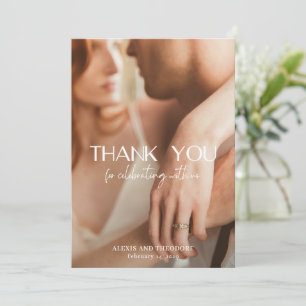 Tarjeta De Agradecimiento Moda Boda moderno foto en blanco y negro