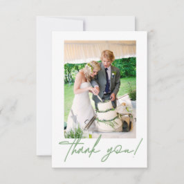Tarjeta De Agradecimiento Moda Boda Verde Foto Gracias por usar papel