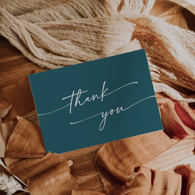 Tarjeta De Agradecimiento Moda Boho Boda plano rosa azul Verde azulado (Subido por el creador)