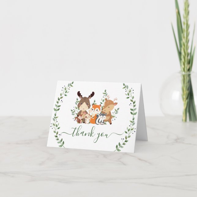 Tarjeta De Agradecimiento Moda Bosques de bosque de bosques (Anverso)
