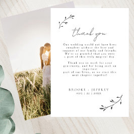 Tarjeta De Agradecimiento Moda Botánica Simple Boda Mínimo Moderno Foto