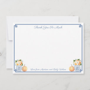Tarjeta De Agradecimiento Moda Chinoiserie Pumpkins Florals Wedower