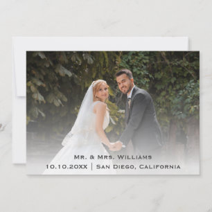 Tarjeta De Agradecimiento Moda Clásica Boda De Moda Foto Novia Y Groom