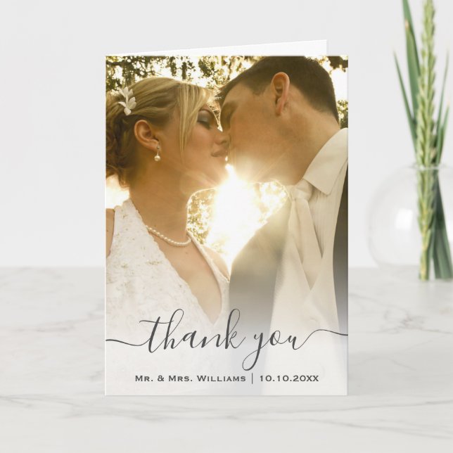 Tarjeta De Agradecimiento Moda Clásica De Moda Y Boda Groom Foto (Anverso)