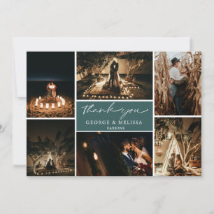 Tarjeta De Agradecimiento Moda Cursiva de escritura a mano Boda Foto plana