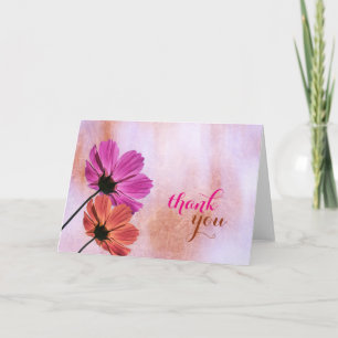 Tarjeta De Agradecimiento Moda de acuarela floral Girly Gracias Boda