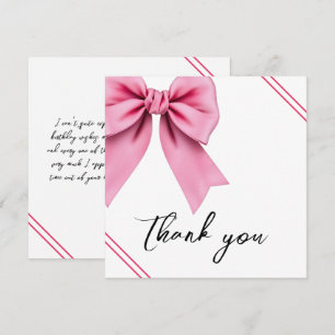 Tarjeta De Agradecimiento Moda de color de agua rosada de vaca dulce 16 cump