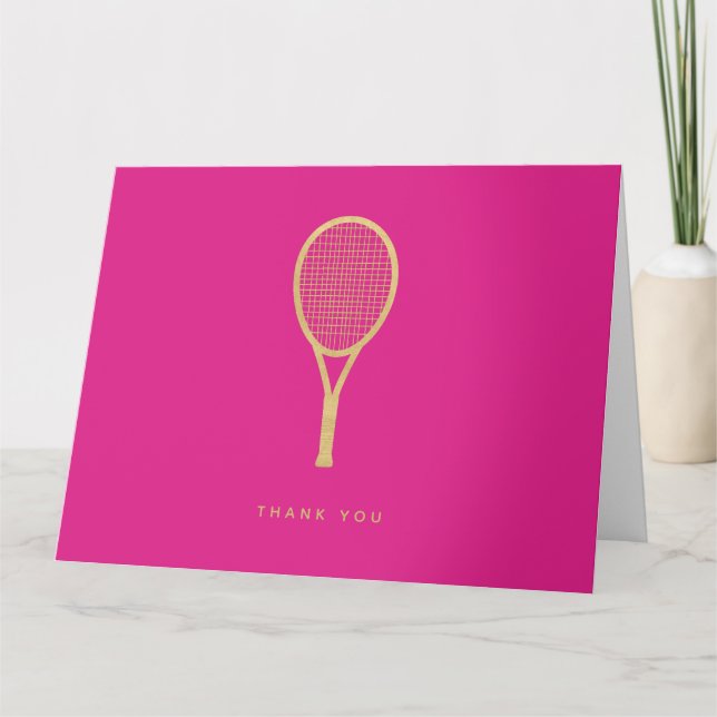 Tarjeta De Agradecimiento Moda de tenis Personalizado de oro rosado doblado  (Anverso)