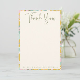 Tarjeta De Agradecimiento Moda Earthy Pastel Abstract Marble Custom Wedding