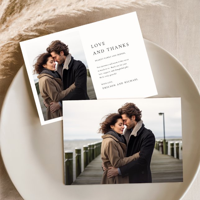 Tarjeta De Agradecimiento Moda Elegant 2 Photo Boda (Subido por el creador)