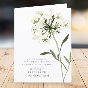 Tarjeta De Agradecimiento Moda elegante de la flor acuática conmemorativa