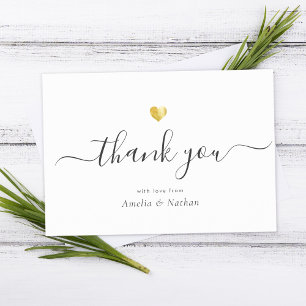 Tarjeta De Agradecimiento Moda Elegante escritura moderna caligrafía corazón
