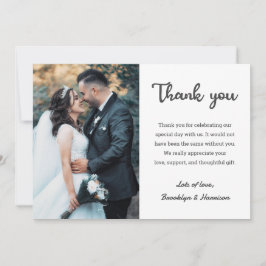 Tarjeta De Agradecimiento Moda Elegante Y Elegante Foto Boda Groom