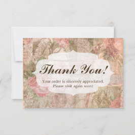 Tarjeta De Agradecimiento Moda Femenina Victoriana Shabby Chic Gracias