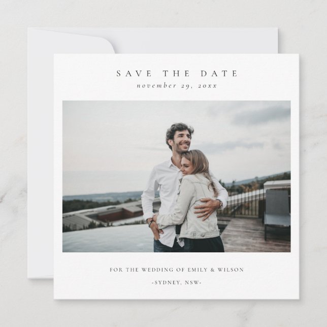 TARJETA DE AGRADECIMIENTO MODA FOTO MÍNIMA DE PERSONALIZADO LIMPIO GUARDAR L (Anverso)