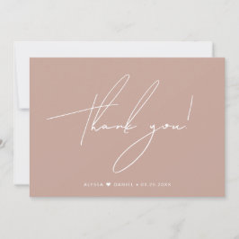 Tarjeta De Agradecimiento Moda Fotos de casamiento personalizado Rubor Pink