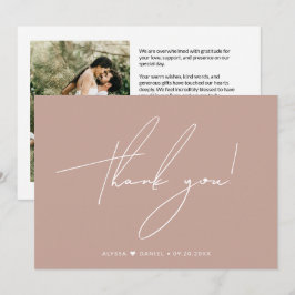 Tarjeta De Agradecimiento Moda Fotos de casamiento personalizado Rubor Pink