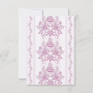 Tarjeta De Agradecimiento Moda francesa, rosa,toile,floral,patrón,victoriano