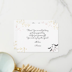 Tarjeta De Agradecimiento Moda glam gótico chica temible fiesta de cumpleaño