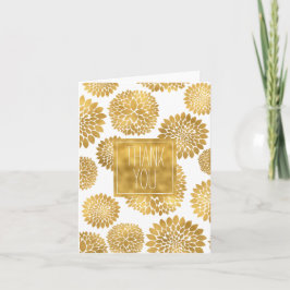 Tarjeta De Agradecimiento Moda Gold Flowers gracias