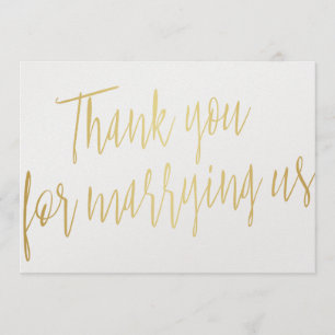 Tarjeta De Agradecimiento Moda Gold "Gracias por acompañarnos"