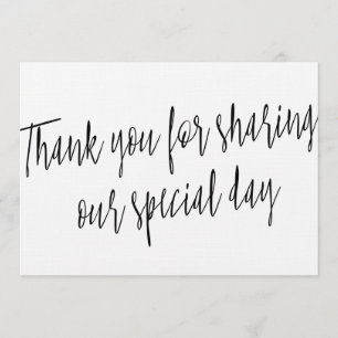 Tarjeta De Agradecimiento Moda "Gracias por compartir nuestro día especial"