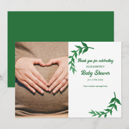 Tarjeta De Agradecimiento Moda Greenery Baby Shower
