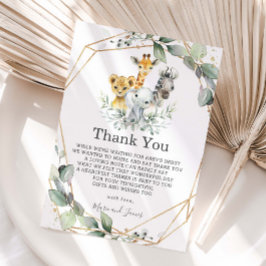 Tarjeta De Agradecimiento Moda Greenery Geometric Jungle Animales Baby Showe