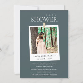 TARJETA DE AGRADECIMIENTO MODA GRIS PERSONALIZADO MÍNIMO FOTO BABY SHOWER IN