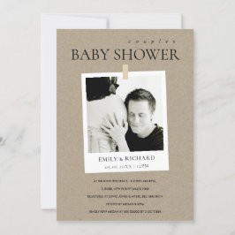 TARJETA DE AGRADECIMIENTO MODA KRAFT PERSONALIZADO FOTO PAREJAS BABY SHOWER