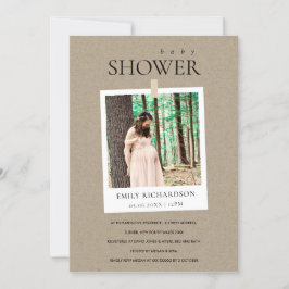 TARJETA DE AGRADECIMIENTO MODA KRAFT PERSONALIZADO MÍNIMO FOTO BABY SHOWER I