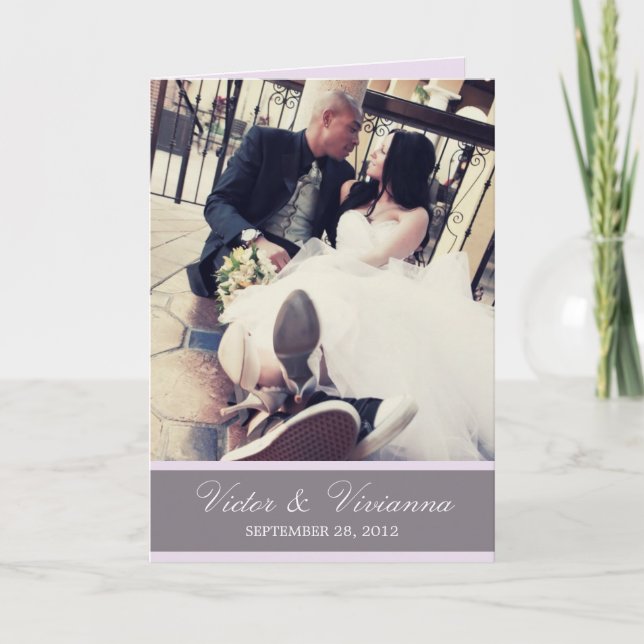 TARJETA DE AGRADECIMIENTO MODA LILAC GRATITUDE | BODA FOLDED GRACIAS (Anverso)