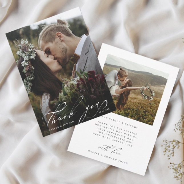 Tarjeta De Agradecimiento Moda Mano Leída 2 Boda de fotografía (Subido por el creador)