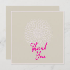 Tarjeta De Agradecimiento Moda Mauve Floral gris y rosa texto
