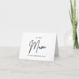 Tarjeta De Agradecimiento Moda minimalista A Mi Madre En Mi Día De Matrimoni