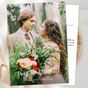 Tarjeta De Agradecimiento Moda minimalista Boda de fotografía simple persona