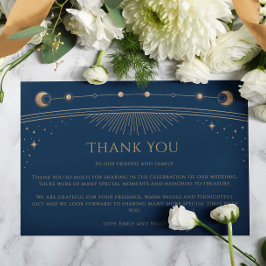 Tarjeta De Agradecimiento Moda mística Boda fotográfico estrella de la luna