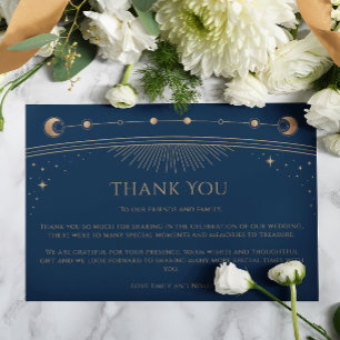 Tarjeta De Agradecimiento Moda mística Boda fotográfico estrella de la luna 
