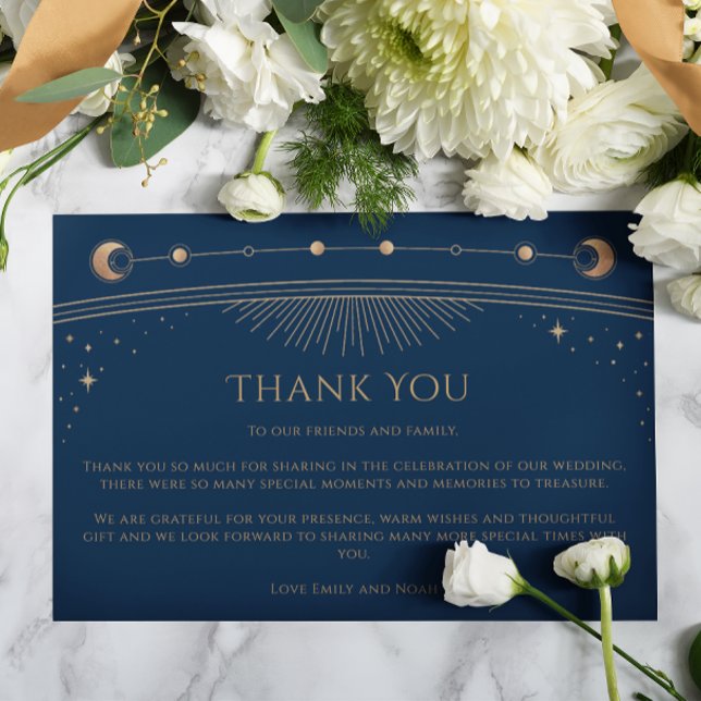Tarjeta De Agradecimiento Moda mística Boda fotográfico estrella de la luna  (Subido por el creador)