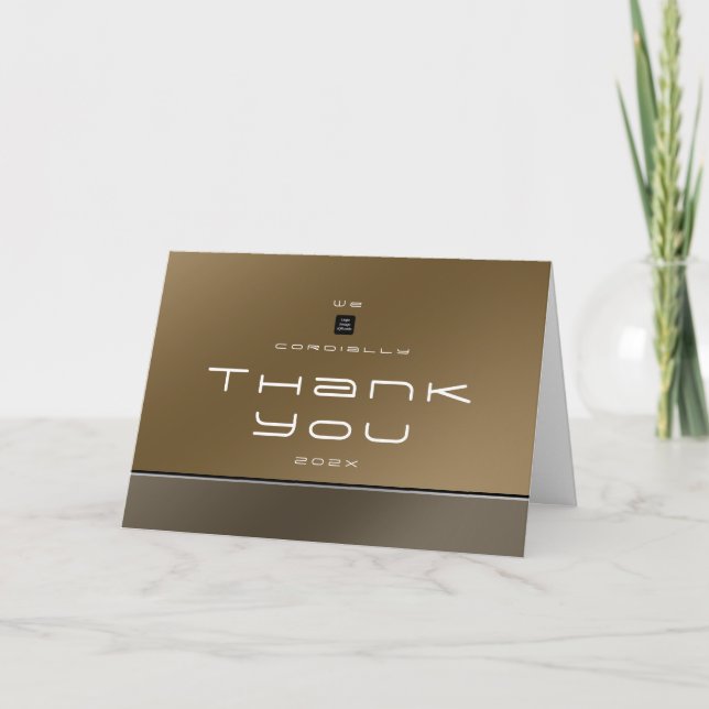 Tarjeta De Agradecimiento Moda Modern Business Brown (Anverso)