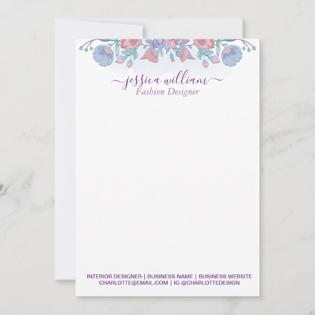 Tarjeta De Agradecimiento Moda moderna acuarela Hidrangeas azules Floral (Anverso)